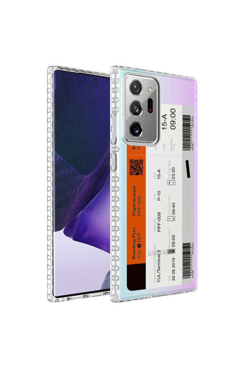 Galaxy Note 20 Ultra Rhn Airbag Kenarlı Renkli Desenli Silikon Rhn Elegans Kılıf-No1