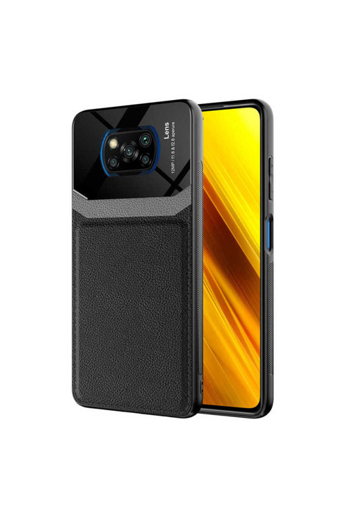 Xiaomi Poco X3 Uyumlu Kılıf Emiks Kapak-Siyah