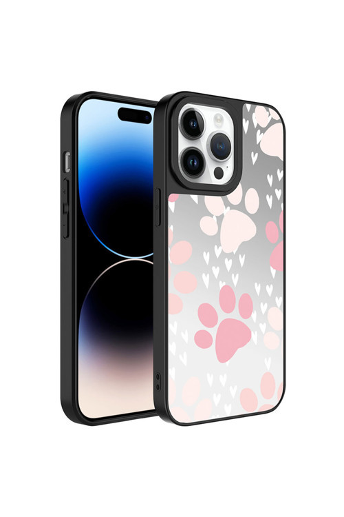 İphone 14 Pro Uyumlu Aynalı Desenli Kamera Korumalı Parlak Crcr Mirror Kılıf-Nsmi