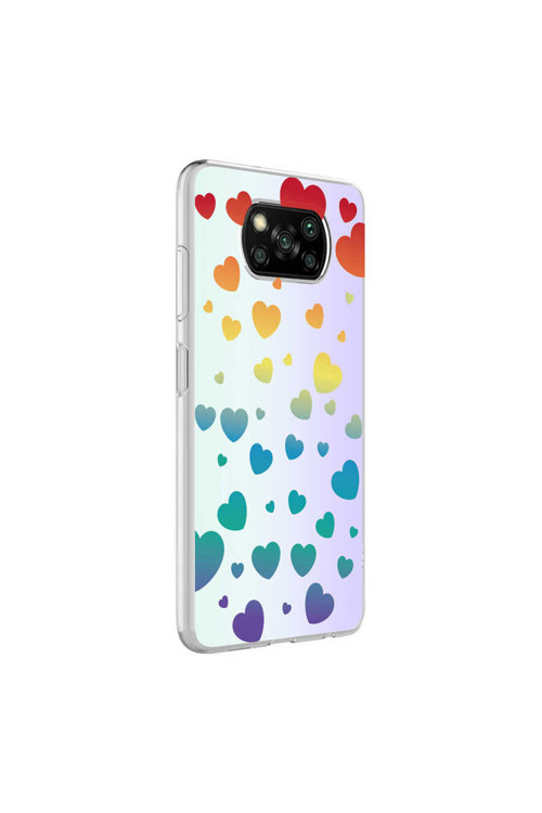 Xiaomi Poco X3 Uyumlu Kılıf M-Blue Desenli Kapak-Heart No3