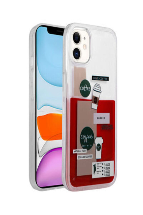Uyumlu Iphone 11 Kılıf Desenli Sıvılı Drink Silikon Kapak