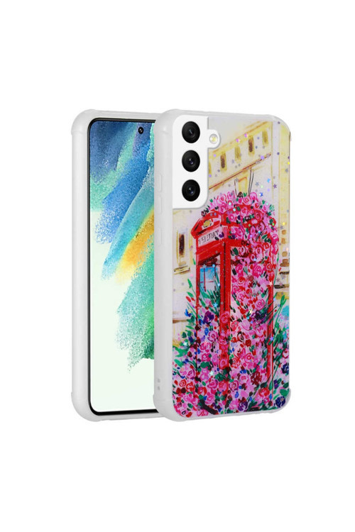 Galaxy S21 Fe Kılıf Simli Desenli Kamera Korumalı Parlak Popy Kapak