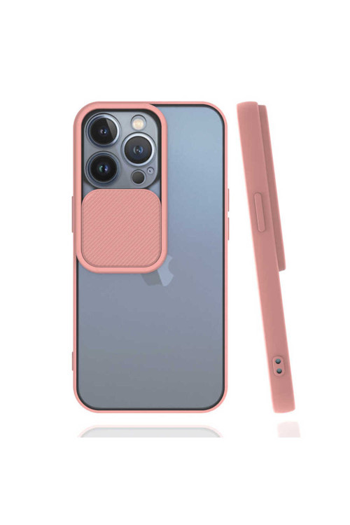 İphone 13 Pro Uyumlu Lnsm-İ Kılıf-Pembe Açık