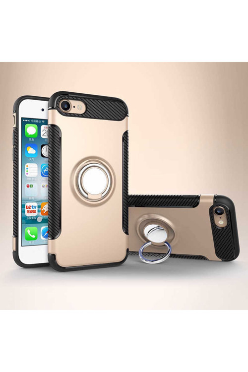 Apple Iphone Se 2022 Uyumlu Kılıf Yüzüklü Verus Kapak (Gold)