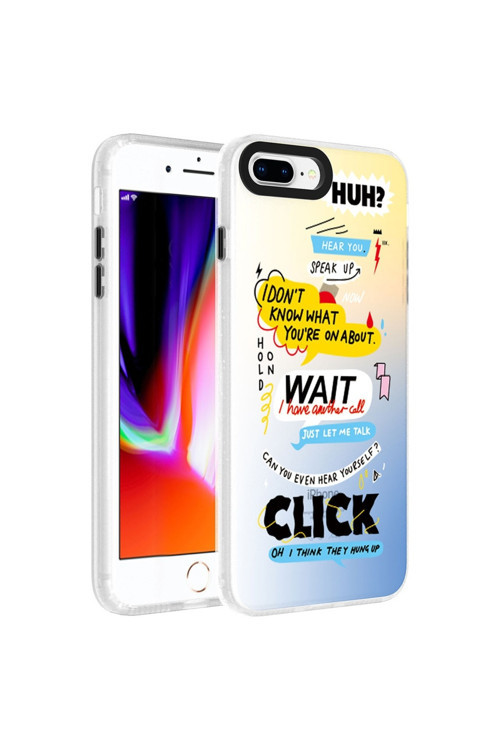 İphone 8 Plus Uyumlu Kılıf Desenli Dragon Sert Kapak (Kelimeler)