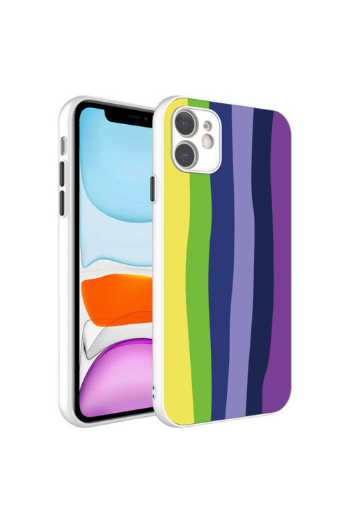 İphone 11 Uyumlu Kamera Korumalı Renkli Thtterli N7Th X-Cam Kılıf-No3