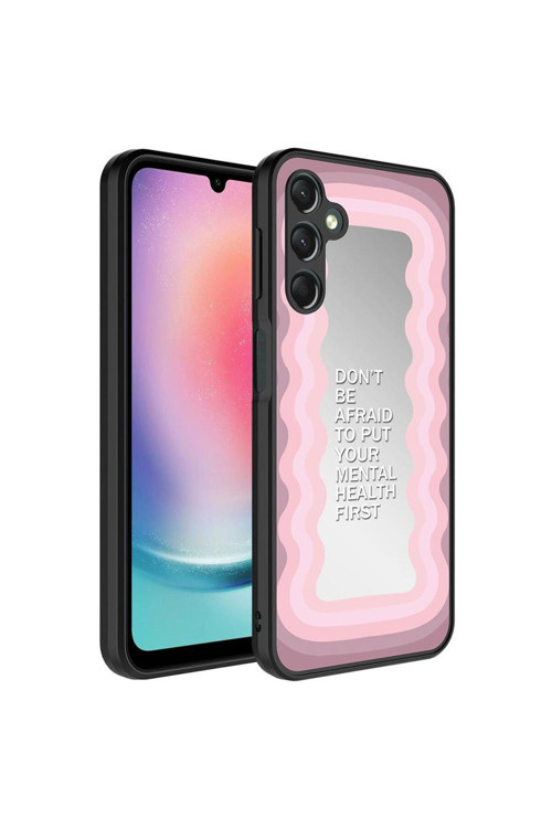 Galaxy A24 Kılıf Aynalı Desenli Kamera Korumalı Parlak Mirror Kapak