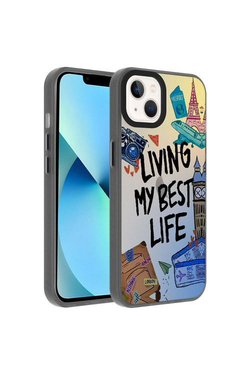İphone 14 Uyumlu Desenli Mkc Dragon Sert Kılıf-Seyahat