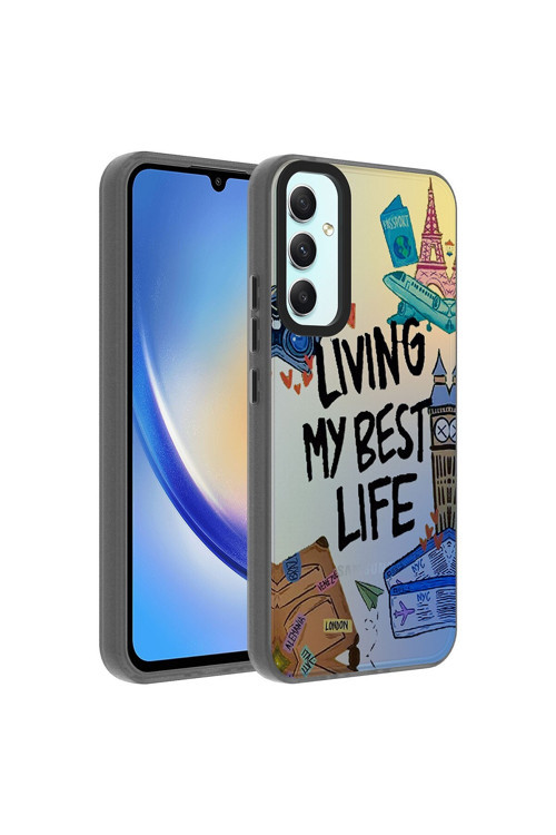 Galaxy A24 Kılıf Desenli Dragon Sert Kapak Zore