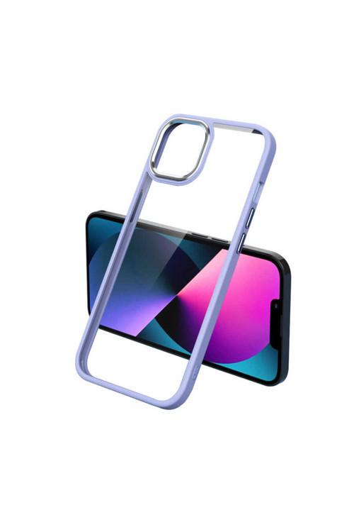 İphone 11 Uyumlu Krom Kılıf-Lila