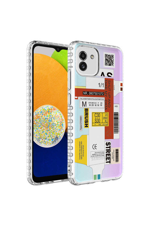 Maxisepet Galaxy A03 Kılıf Airbag Kenarlı Renkli Desenli Silikon Mxsp Elegans Kapak - No2