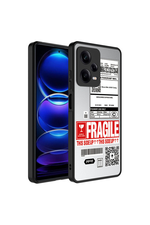 Redmi Note 12 Pro 5G Uyumlu Kılıf Aynalı Desenli Kamera Korumalı Parlak Rntc Mirror Kapak - Fragile