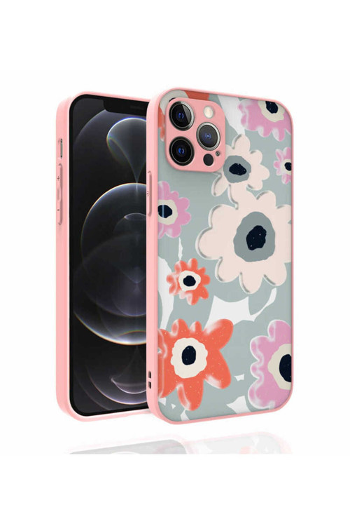 İphone 12 Pro Uyumlu Desenli Kamera Korumalı Parlak Frm Nora Kılıf-No5