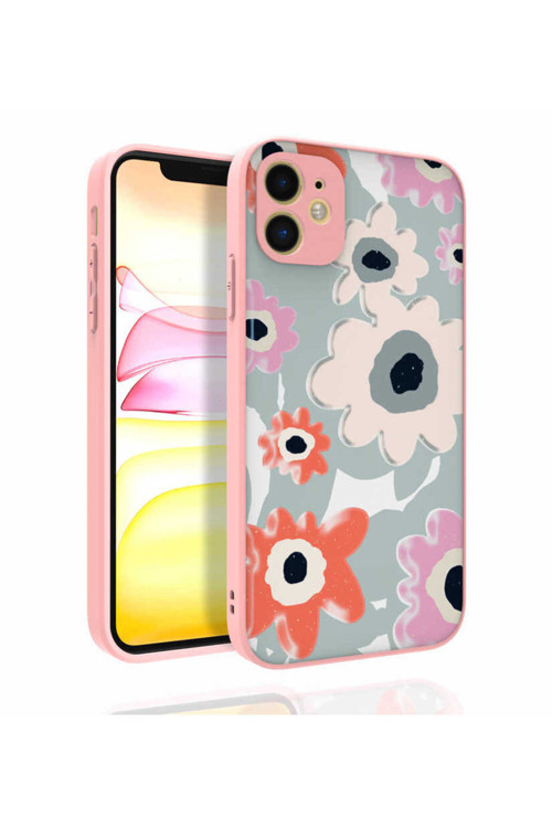 İphone 11 Uyumlu Desenli Kamera Korumalı Parlak Nora Kılıf-No5