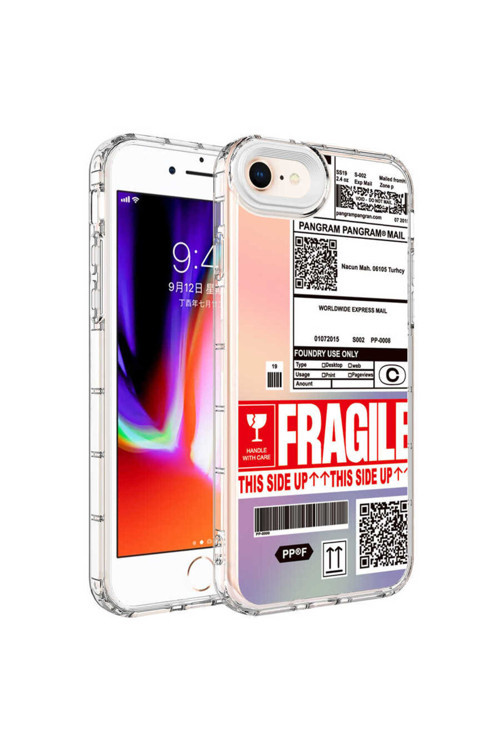İphone 8 Uyumlu Kamera Korumalı Renkli Desenli Sert Silikon Btz Korn Kapak-No5