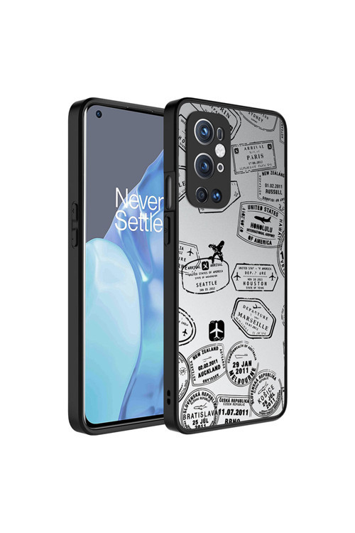 One Plus 9 Pro Kılıf Aynalı Desenli Kamera Korumalı Parlak Mirror Kapak - Seyahat