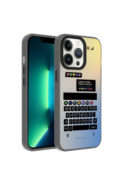 İphone 13 Pro Max Uyumlu Desenli Mkc Dragon Sert Kılıf-Klavye