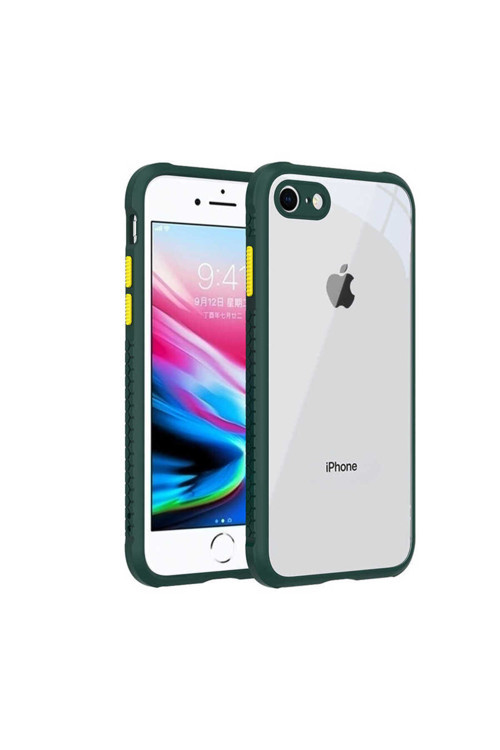 İphone Se 2022 Uyumlu Khyr Kaff Kılıf-Koyu Yeşil