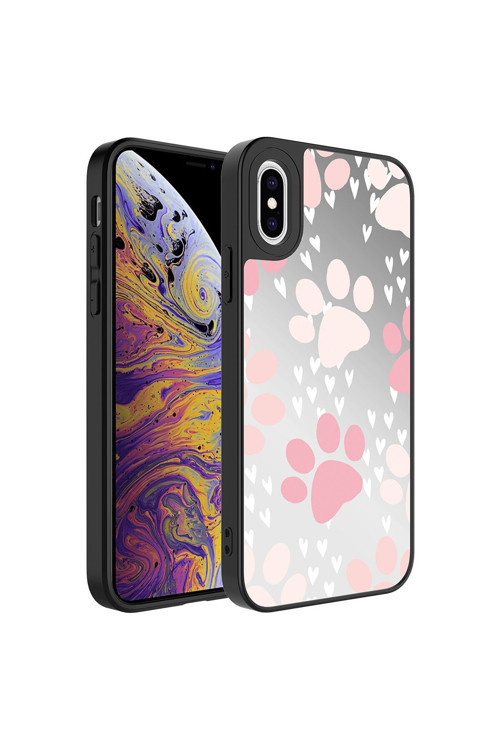Apple Iphone Xs 5.8 Kılıf Aynalı Desenli Kamera Korumalı Parlak Mirror Kapak