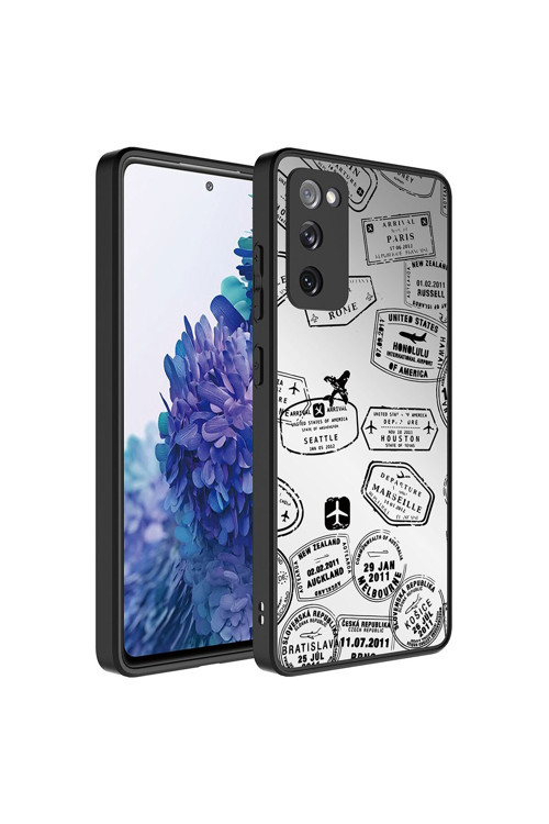 Galaxy S20 Fe Aynalı Desenli Kamera Korumalı Parlak Csk Mirror Kılıf-Seyahat