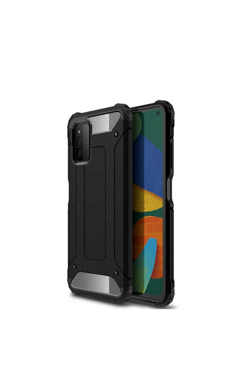 Galaxy A03S Kılıf Tknv Crash Silikon Kapak - Siyah