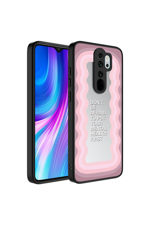Redmi Note 8 Pro Kılıf Aynalı Desenli Kamera Korumalı Parlak Mirror Kapak - Ayna