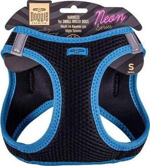Havalı Dokuma Neon Küçük Irk Köpek Göğüs Tasması Small Mavi 32-38 Cm