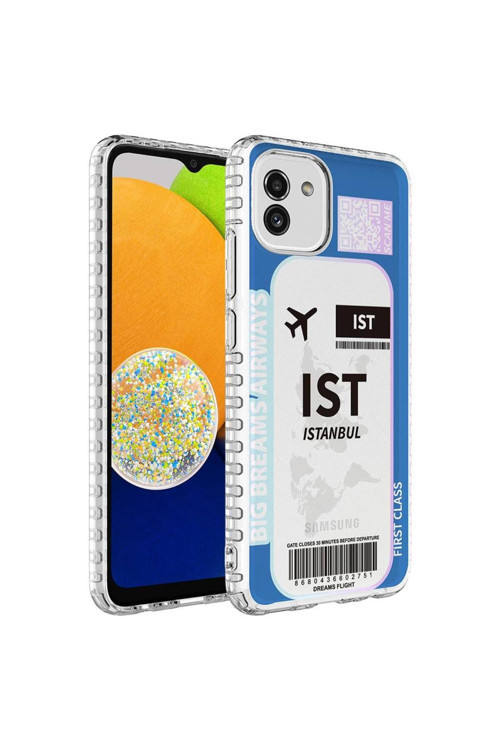 Galaxy A04 Kılıf Airbag Kenarlı Renkli Desenli Silikon Elegans Kapak