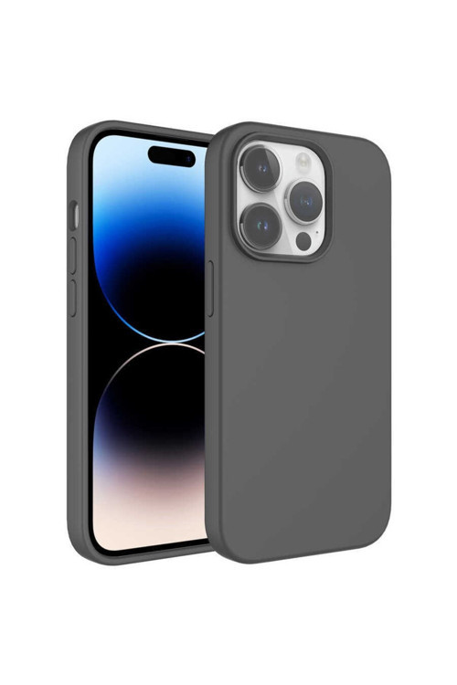 İphone 14 Pro Max Uyumlu Sıvı Teknolojili Silinebilir Sert Mkc Kivi Kılıf-Gri
