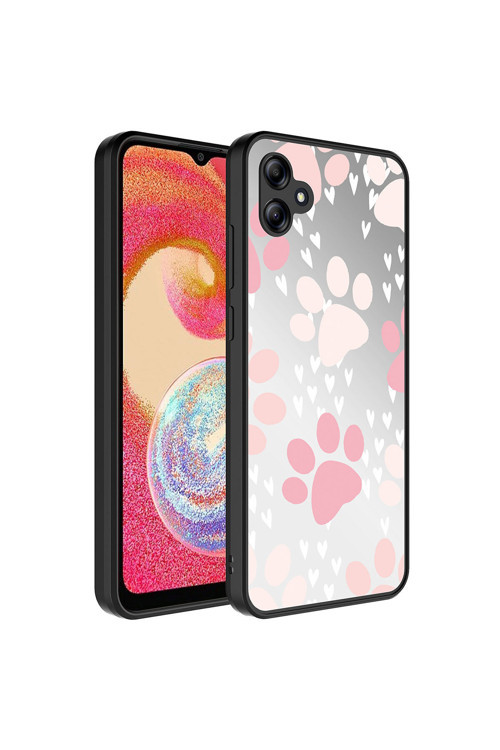 Galaxy A04E Kılıf Aynalı Desenli Kamera Korumalı Parlak Tqr Mirror Kapak - Pati