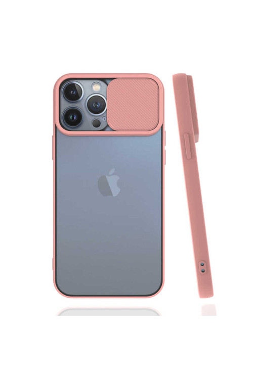 İphone 13 Pro Max Uyumlu Lnsm-İ Kılıf-Pembe Açık