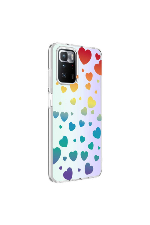 Xiaomi Redmi 10 Uyumlu Kılıf M-Blue Desenli Kapak (Heart No3)