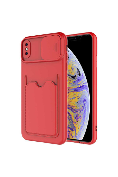 İphone Xs Max 6.5 Kılıf N7Th Kartix Kapak - Kırmızı