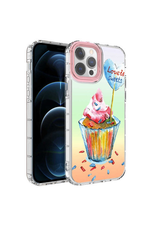 İphone 14 Pro Max Uyumlu Rhn Kamera Korumalı Renkli Desenli Sert Silikon Rhn Korn Kılıf-No15