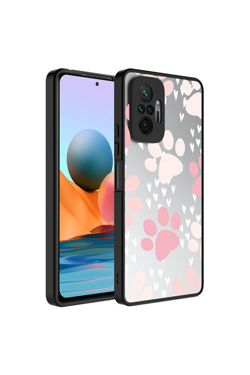 Xiaomi Redmi Note 10 Pro Uyumlu Kılıf Aynalı Desenli Kamera Korumalı Parlak Mirror Kapak (Pati