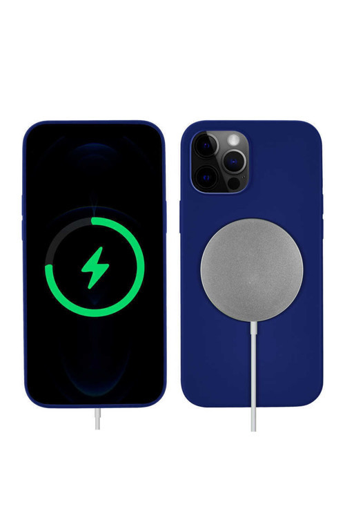 Iphone 13 Pro Kılıf Silksafe Wireless Kapak Mavi Uyumlu