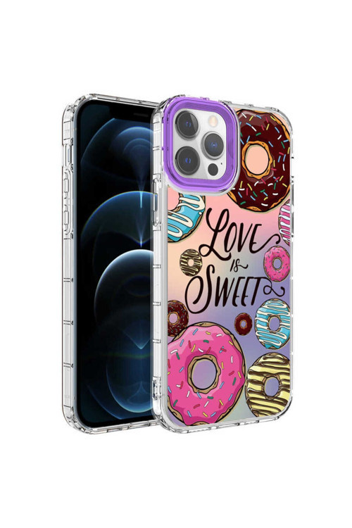 İphone 13 Pro Uyumlu Rhn Kamera Korumalı Renkli Desenli Sert Silikon Rhn Korn Kılıf-No11