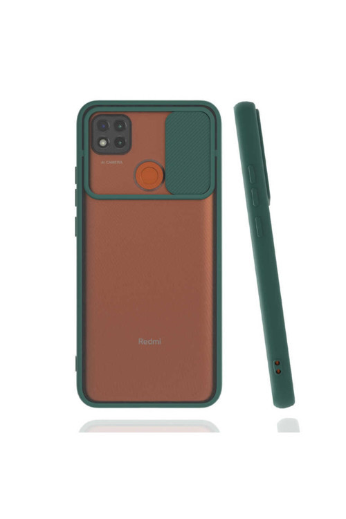 Xiaomi Redmi 9C Kılıf Lensi Kapak Renk Koyu Yeşil