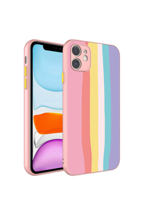 İphone 11 Uyumlu Kamera Korumalı Renkli Temperli Mkc X-Cam Kılıf-No5