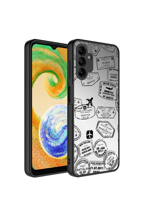 Galaxy A04S Kılıf Aynalı Desenli Kamera Korumalı Parlak Mirror Kapak