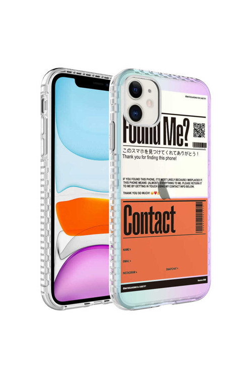 İphone 11 Uyumlu Aihttg Kenarlı Renkli Desenli Silikon Elegans Kılıf-No6
