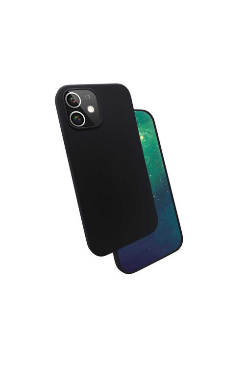 İphone 12 Mini Uyumlu Silk Silikon-Siyah
