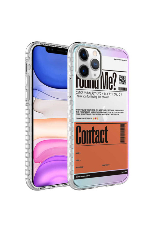 İphone 11 Pro Max Uyumlu Airbag Kenarlı Renkli Desenli Silikon Elegans Kılıf-No6