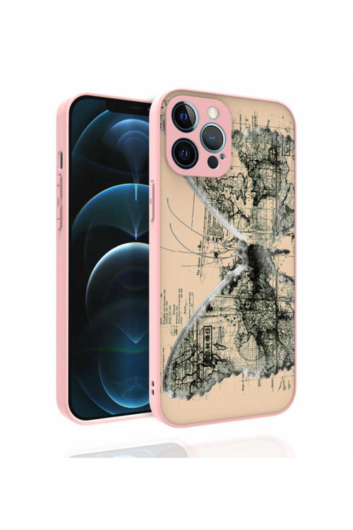 Apple Iphone 12 Pro Max Uyumlu Kılıf Desenli Kamera Korumalı Parlak Nora Kapak (No4)