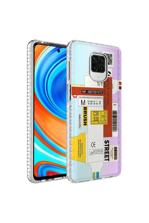 Xiaomi Redmi Note 9 Pro Kılıf Airbag Kenarlı Renkli Desenli Silikon Elegans Kapak