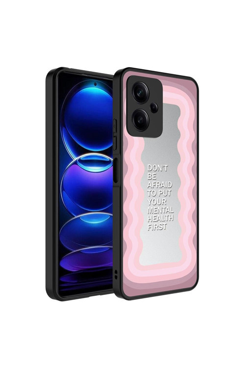 Xiaomi Redmi Note 12 5G Kılıf Aynalı Desenli Kamera Korumalı Parlak Mirror Kapak