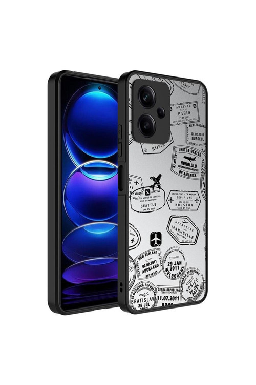 Xiaomi Redmi Note 12 5G Kılıf Aynalı Desenli Kamera Korumalı Parlak Mirror Kapak
