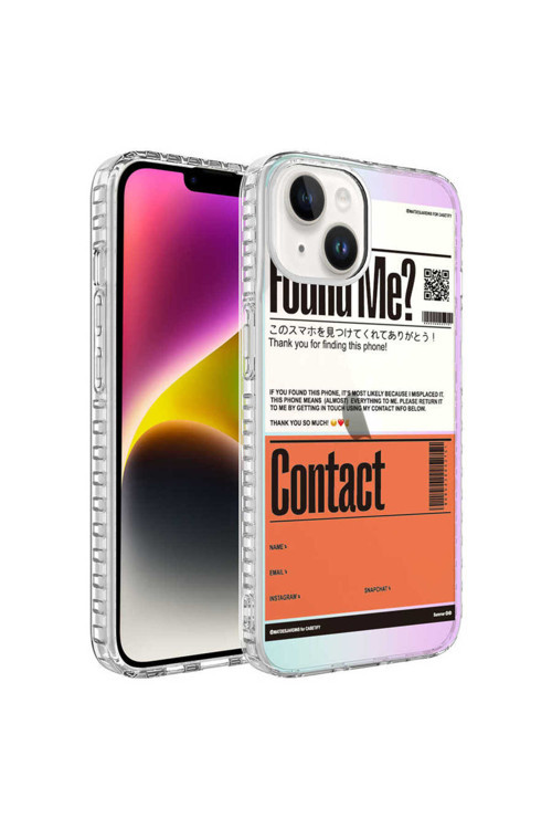 İphone 13 Uyumlu Airbag Kenarlı Renkli Desenli Silikon Csk Elegans Kılıf-No6