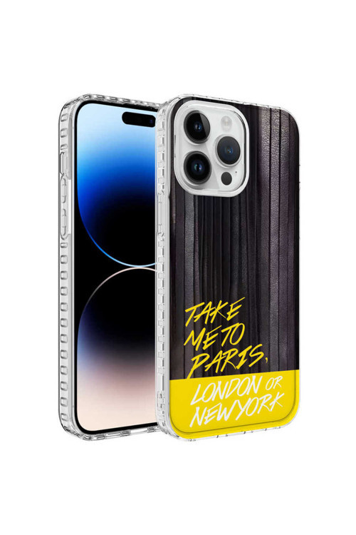 İphone 13 Pro Max Uyumlu Aihttg Kenarlı Renkli Desenli Silikon Khyr Elegans Kılıf-No3