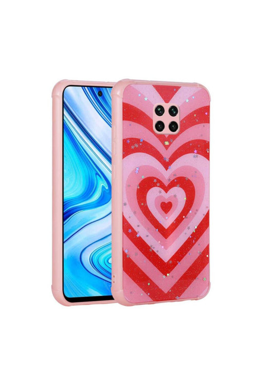 Xiaomi Redmi Note 9 Pro Kılıf Simli Desenli Kamera Korumalı Parlak Popy Kapak
